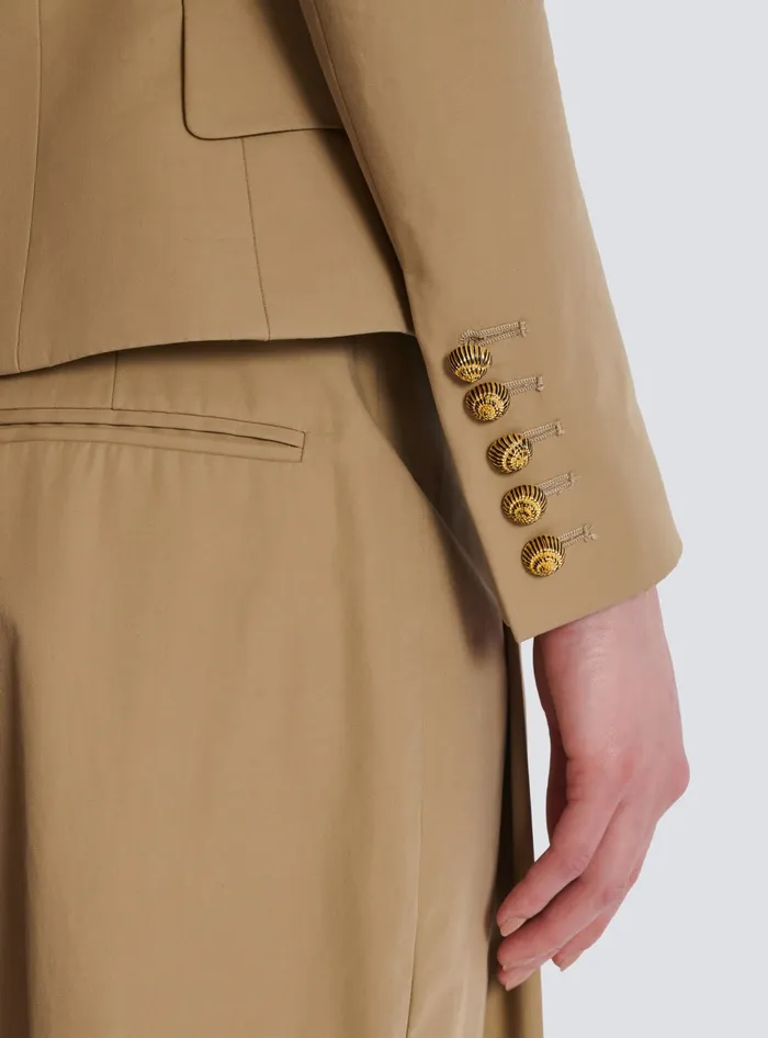 Balmain 6button Cotton Jacket Beige Women Jackets And Blazers
