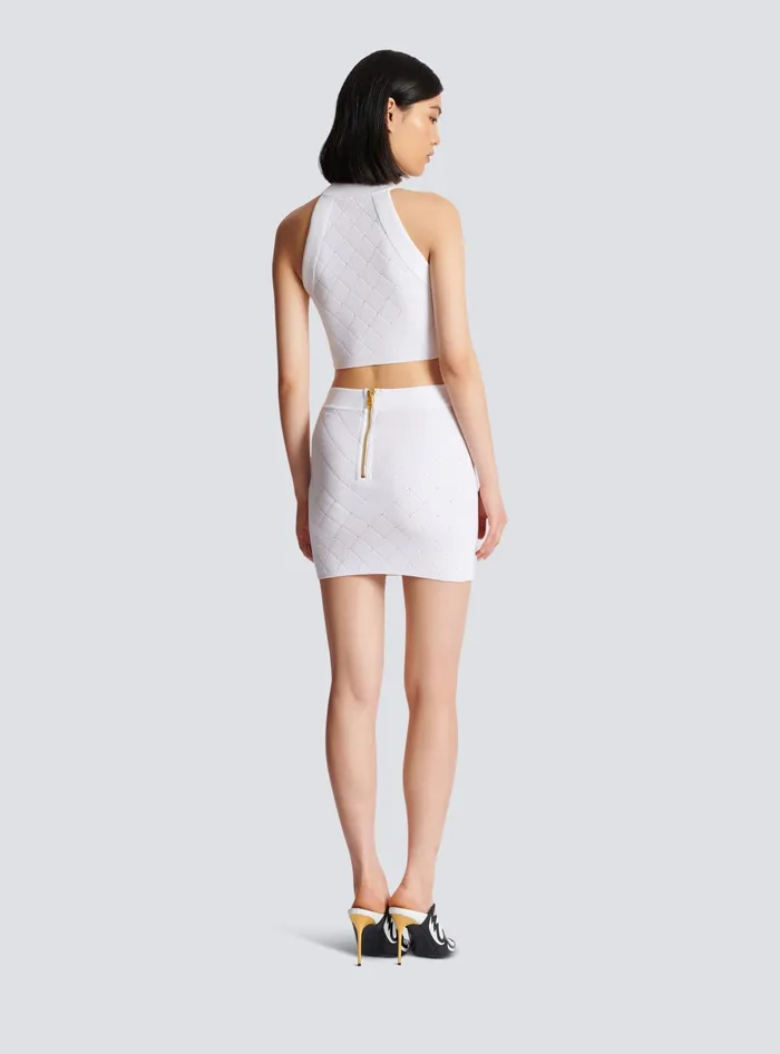 Balmain 6button Knit Skirt White Women Knitwear