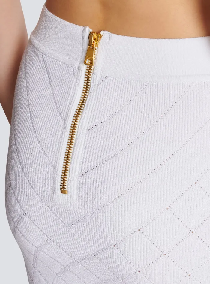 Balmain 6button Knit Skirt White Women Knitwear