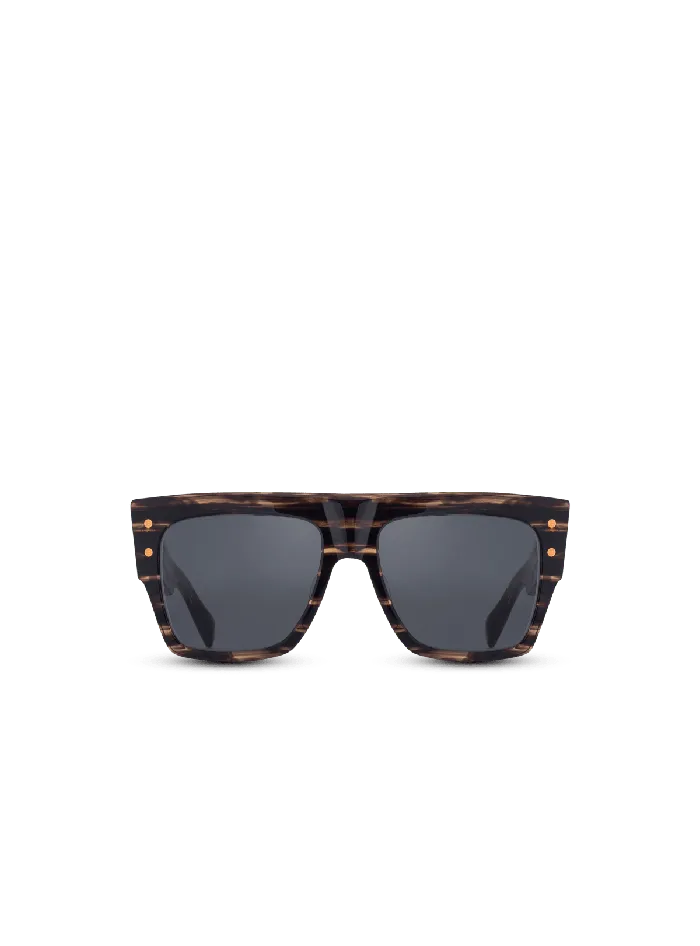 Balmain Acetate BI Sunglasses Brown Men Eyewear