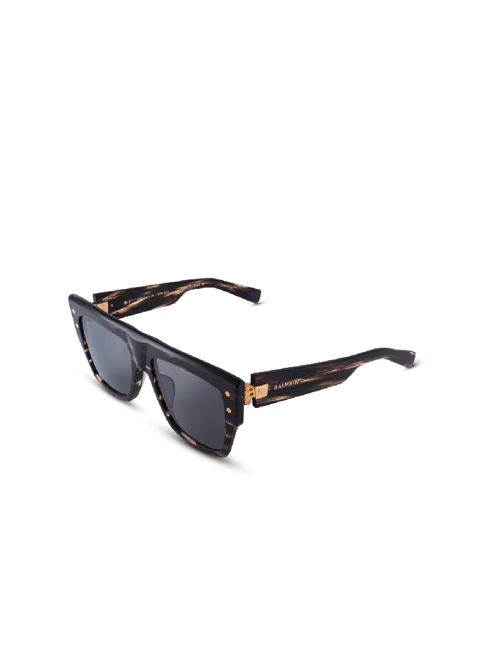 Balmain Acetate BI Sunglasses Brown Men Eyewear