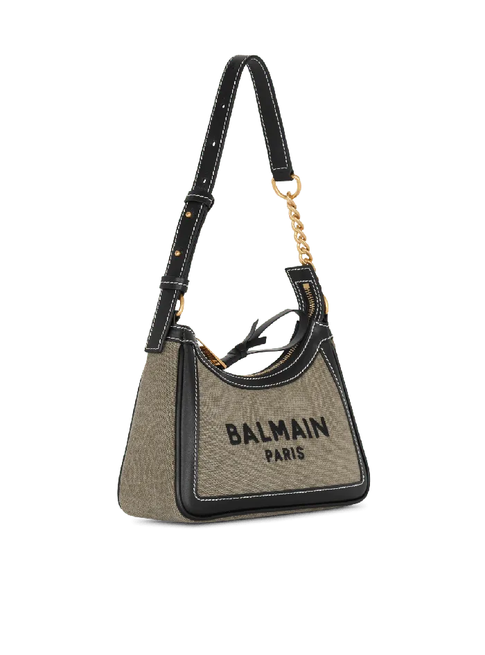 Balmain BArmy Canvas Bag With Leather Inserts Khaki Women Handbags