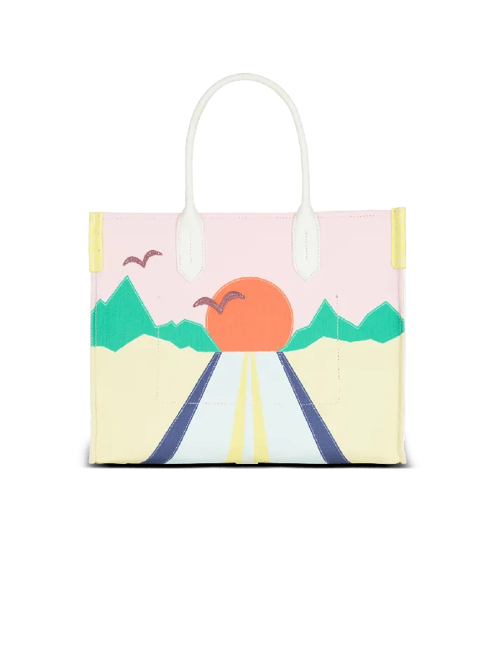 Balmain BArmy Shopper Medium Canvas And Leather Tote Bag Multicolor Women Tote Bags