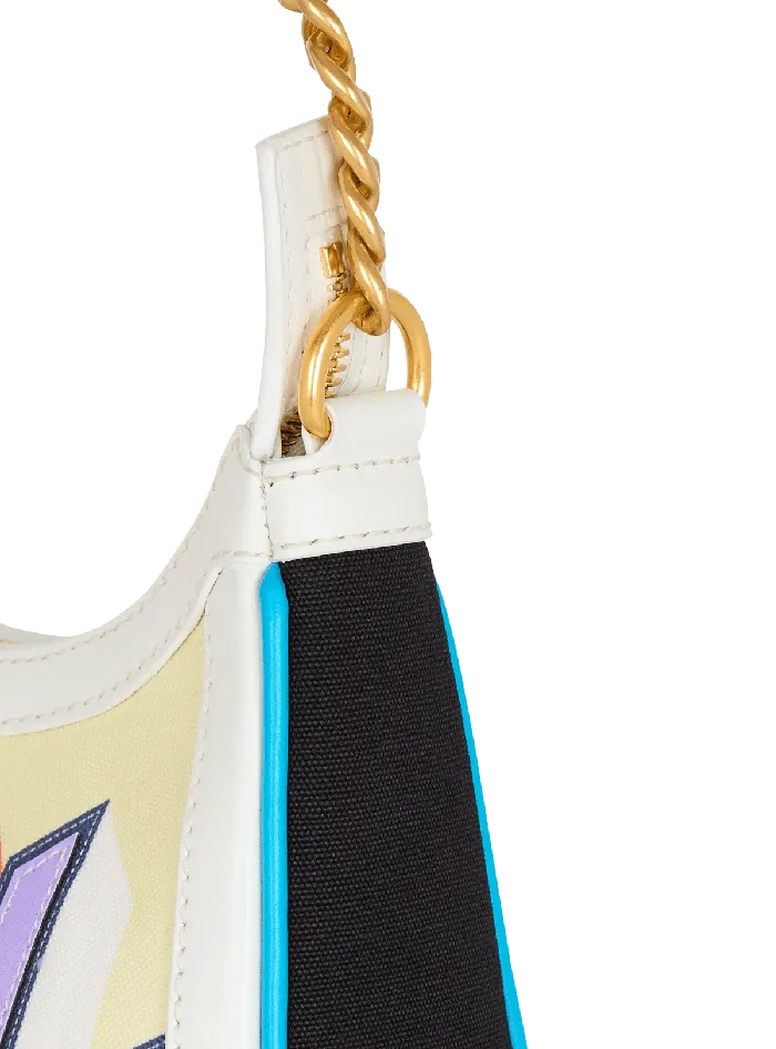 Balmain BArmy Shoulder Bag In Canvas And Calfskin Postcard Multicolor Women Shoulder Bags