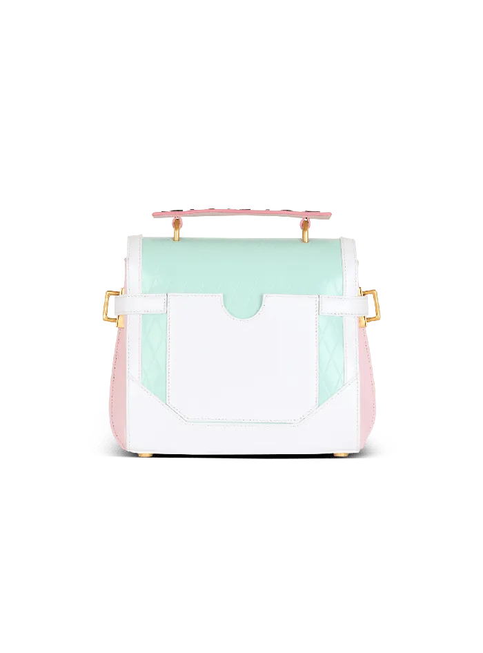 Balmain BBuzz 23 Calfskin And Postcard Patchwork Bag Multicolor Women Handbags