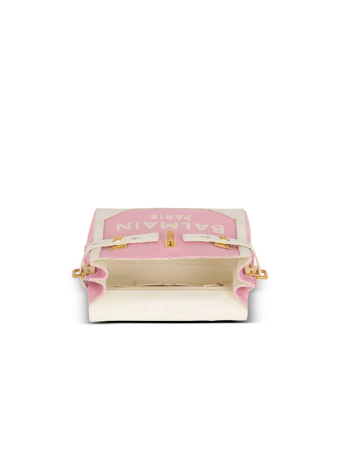Balmain BBuzz 23 Canvas And Leather Bag Pink Women Handbags