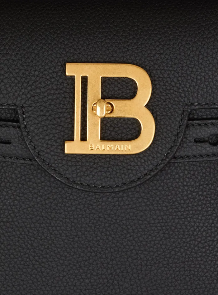 Balmain BBuzz 23 Grained Leather Bag Black Women Handbags