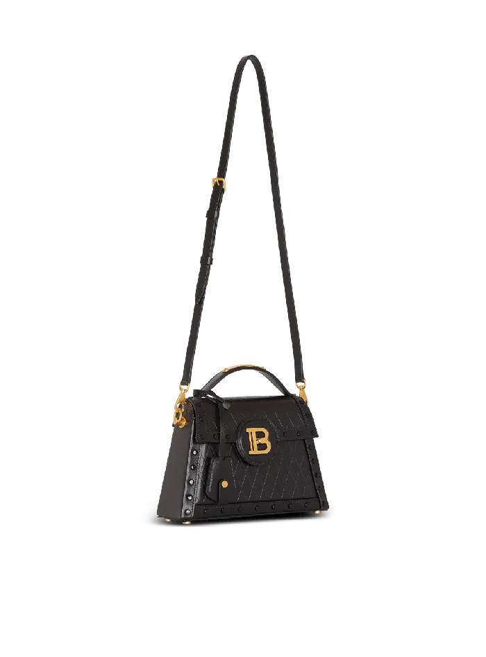 Balmain BBuzz Dynasty Bag In Diamondembossed Calfskin Black Women Handbags
