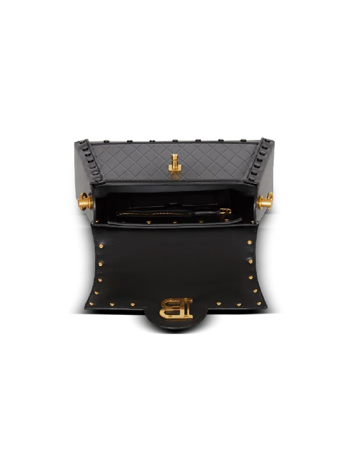 Balmain BBuzz Dynasty Bag In Diamondembossed Calfskin Black Women Handbags