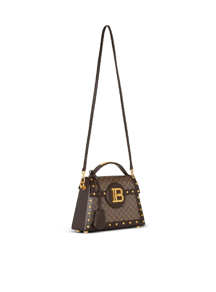 Balmain BBuzz Dynasty Bag In Mini Monogram Canvas Brown Women Handbags