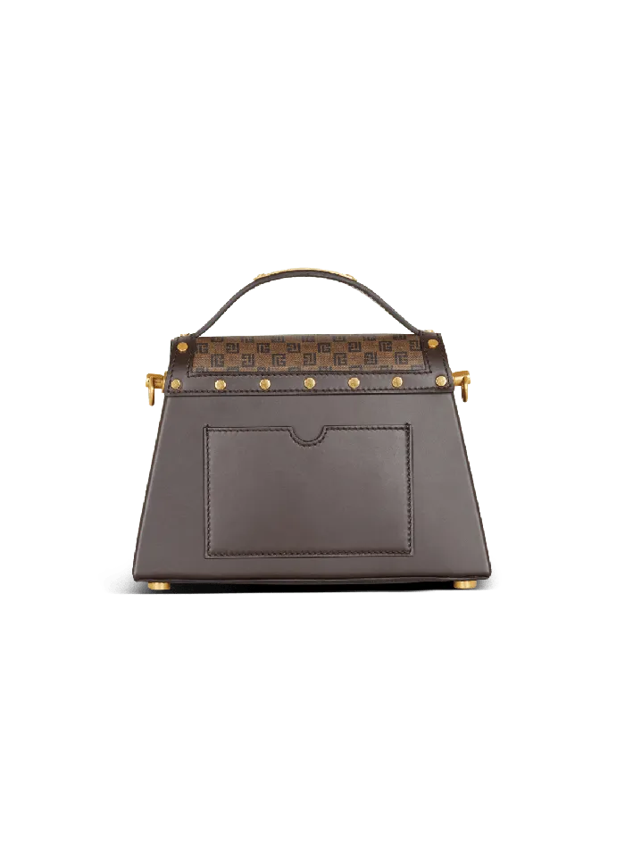 Balmain BBuzz Dynasty Bag In Mini Monogram Canvas Brown Women Handbags