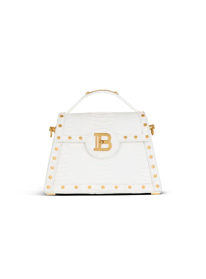 Balmain BBuzz Dynasty Bag In Snakeskin Leather White Women Handbags
