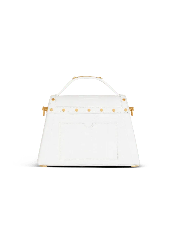 Balmain BBuzz Dynasty Bag In Snakeskin Leather White Women Handbags