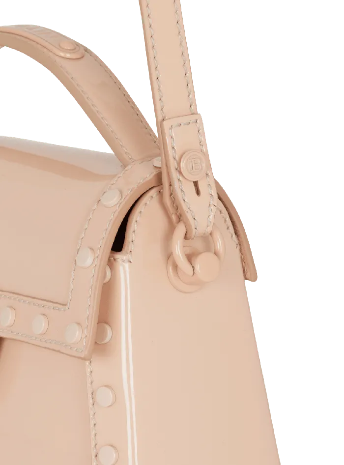 Balmain BBuzz Dynasty Patent Leather Bag Beige Women Handbags