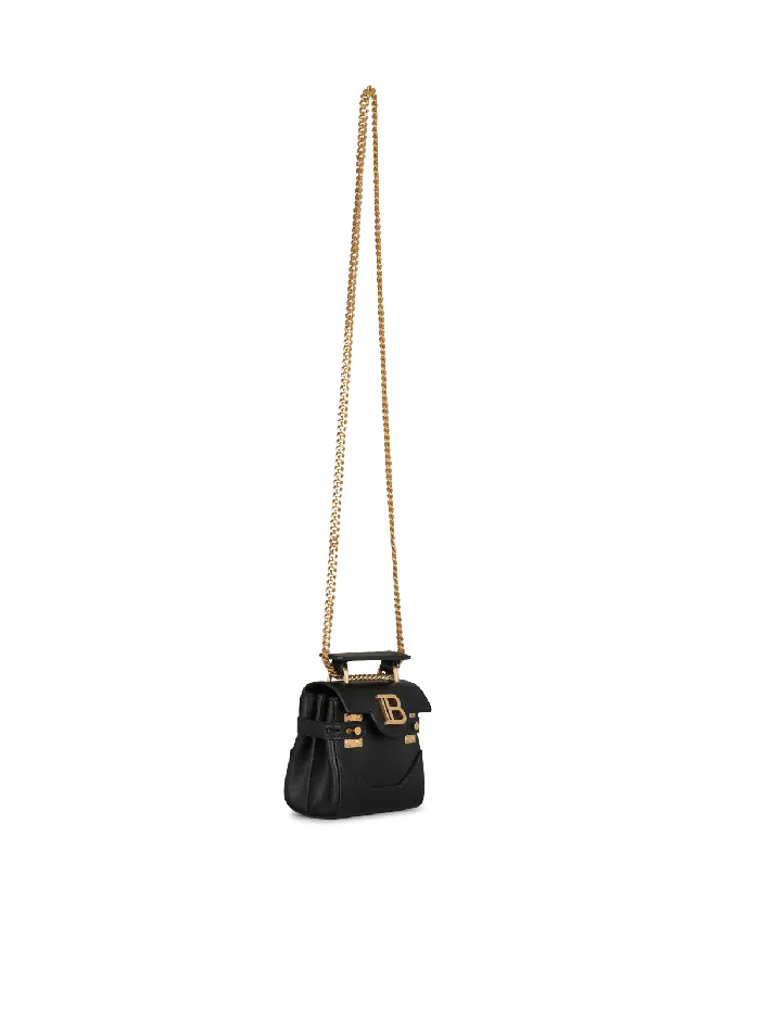 Balmain BBuzz Mini 12 Leather Bag Black Women Crossbody Bags