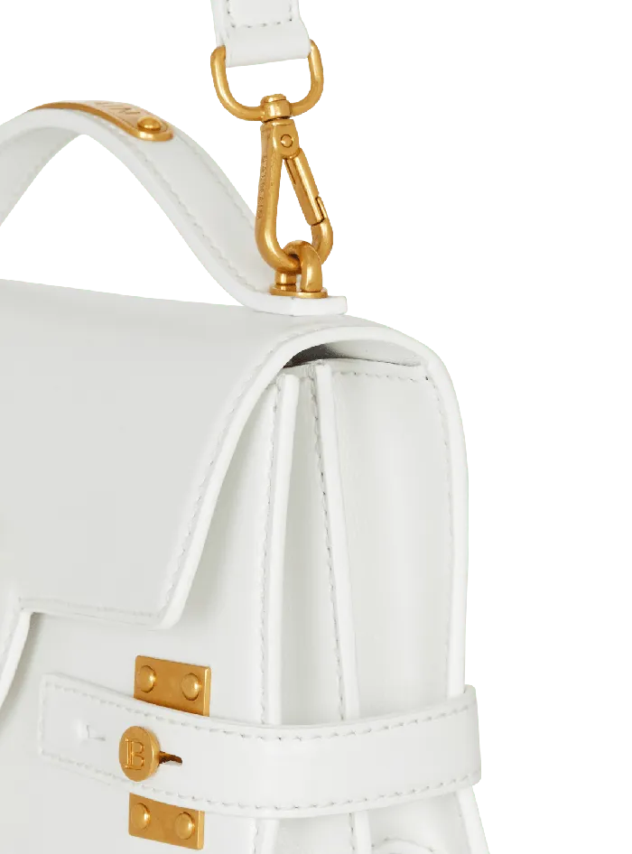 Balmain BBuzz Shoulder 24 Calfskin Bag White Women Handbags