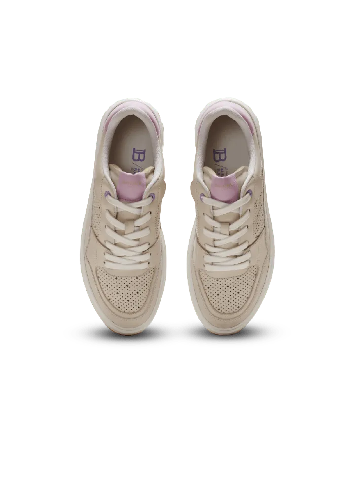 Balmain BCourt Flip Leather Sneakers Beige Women Sneakers