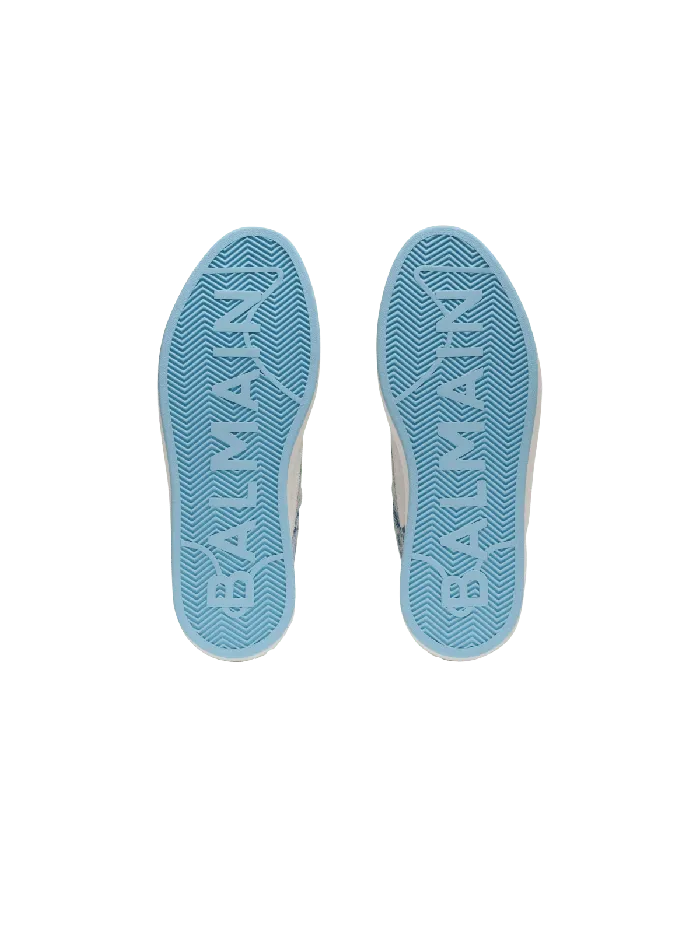 Balmain BCourt Flip Sneakers In Monogrammed Denim Navy Women Sneakers