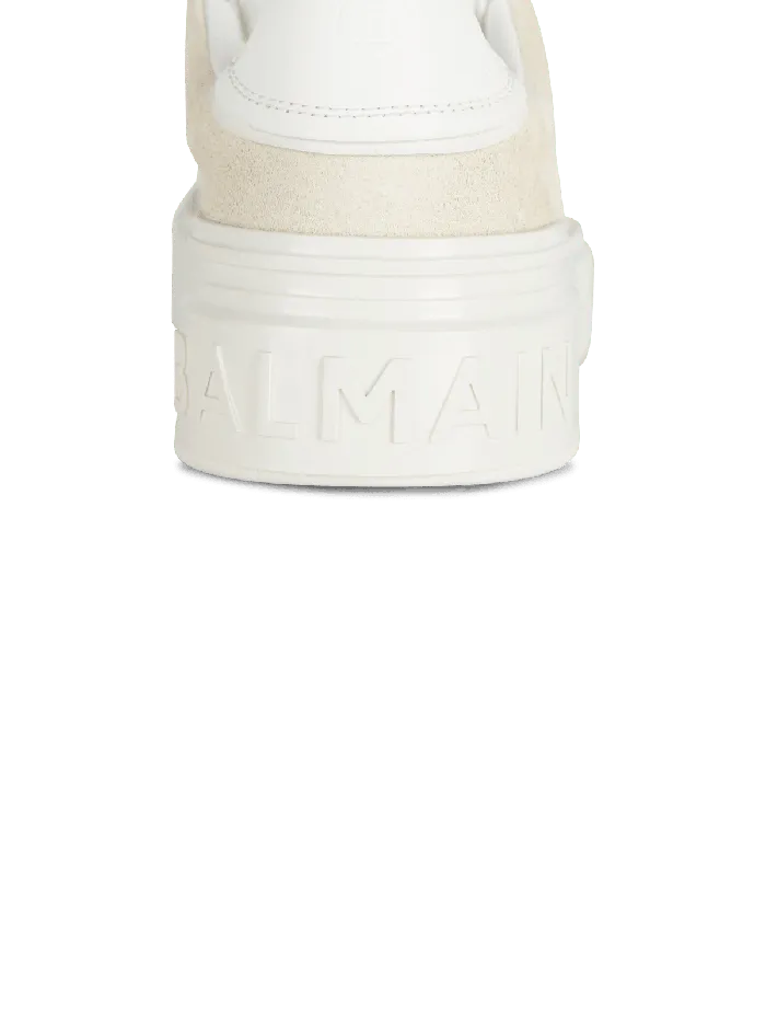 Balmain BCourt Monogrammed Nylon And Leather Sneakers White Women Sneakers