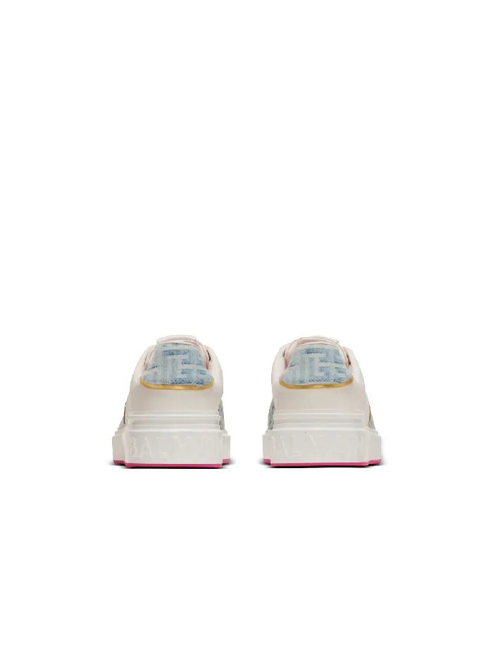 Balmain BCourt Sneakers In Leather And Denim White Women Sneakers