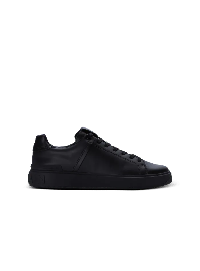 Balmain BCourt Trainers In Calfskin Black Men Sneakers