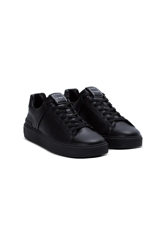 Balmain BCourt Trainers In Calfskin Black Men Sneakers