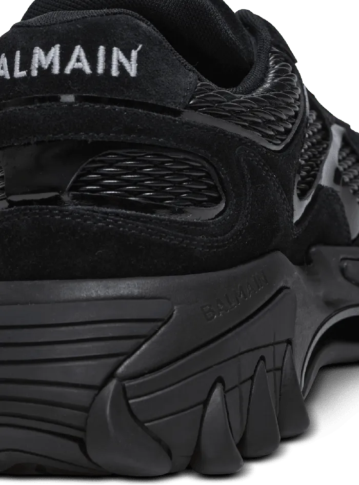 Balmain BEast Trainers In Leather Suede And Mesh Black Men Sneakers