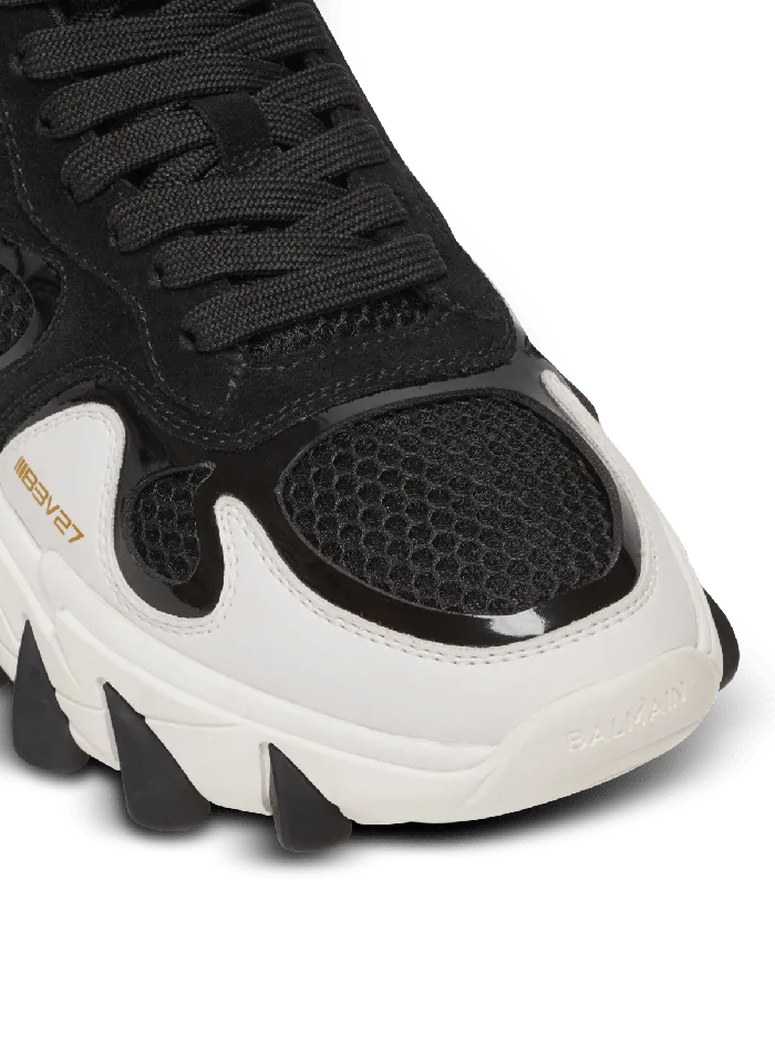 Balmain BEast Trainers In Leather Suede And Mesh Black Men Sneakers