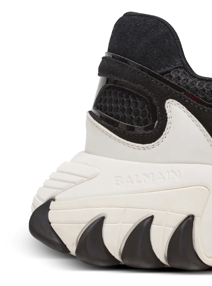 Balmain BEast Trainers In Leather Suede And Mesh Black Men Sneakers
