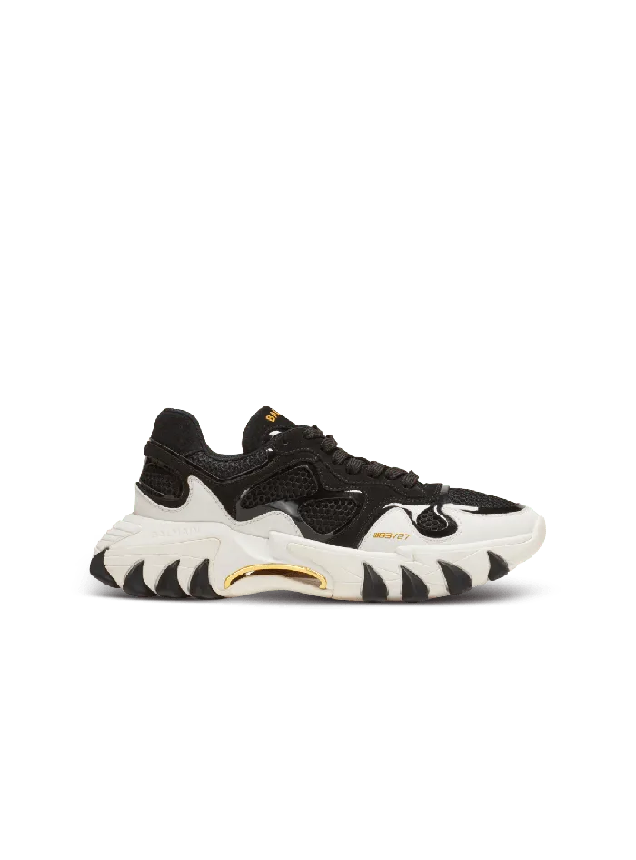 Balmain BEast Trainers In Leather Suede And Mesh Black Women Sneakers