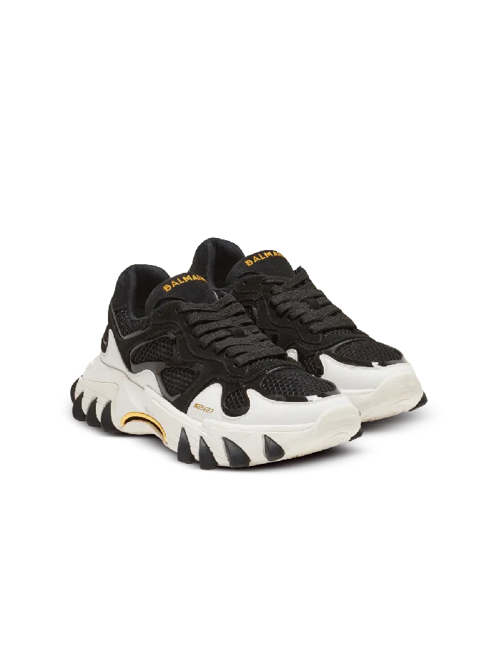 Balmain BEast Trainers In Leather Suede And Mesh Black Women Sneakers