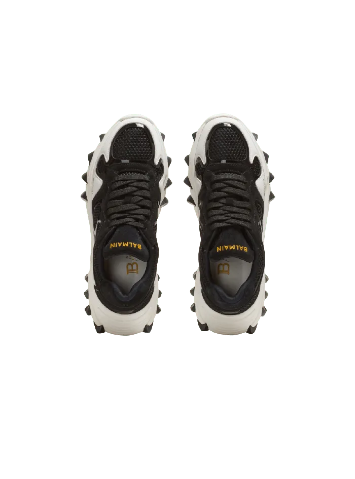 Balmain BEast Trainers In Leather Suede And Mesh Black Women Sneakers