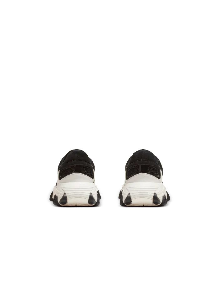 Balmain BEast Trainers In Leather Suede And Mesh Black Women Sneakers