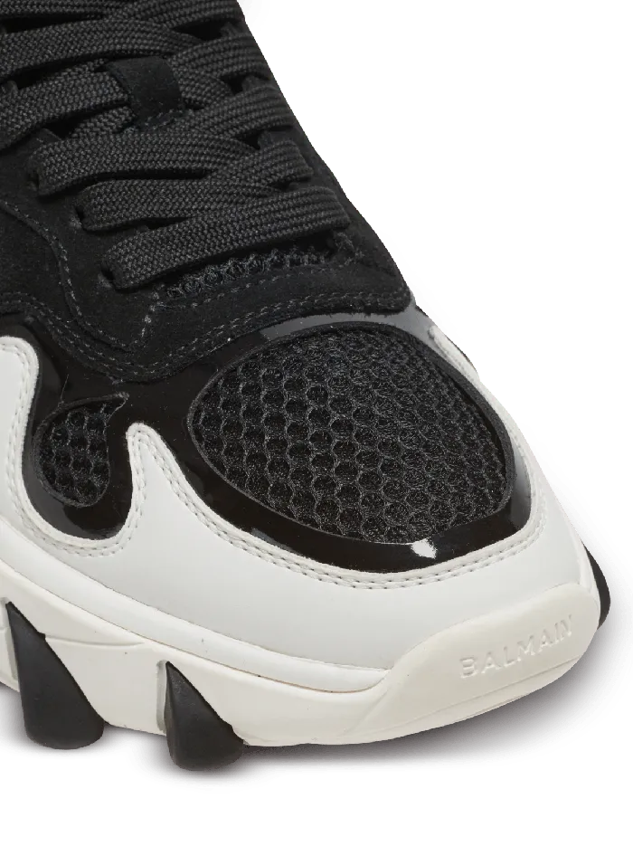 Balmain BEast Trainers In Leather Suede And Mesh Black Women Sneakers