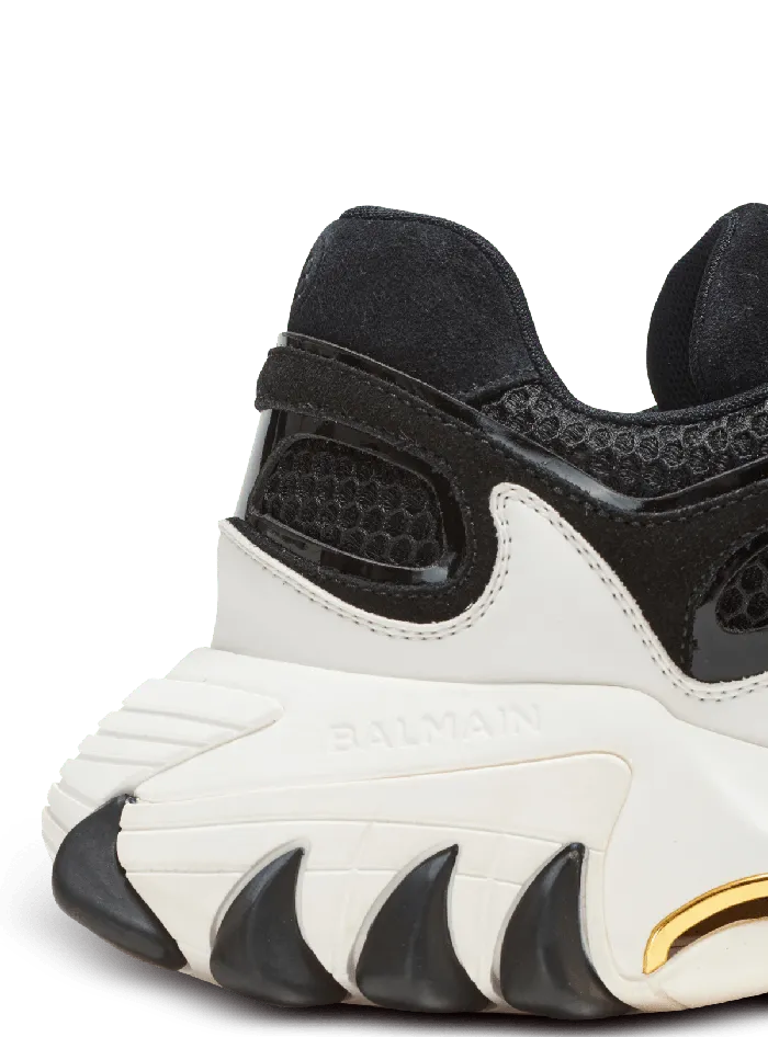 Balmain BEast Trainers In Leather Suede And Mesh Black Women Sneakers