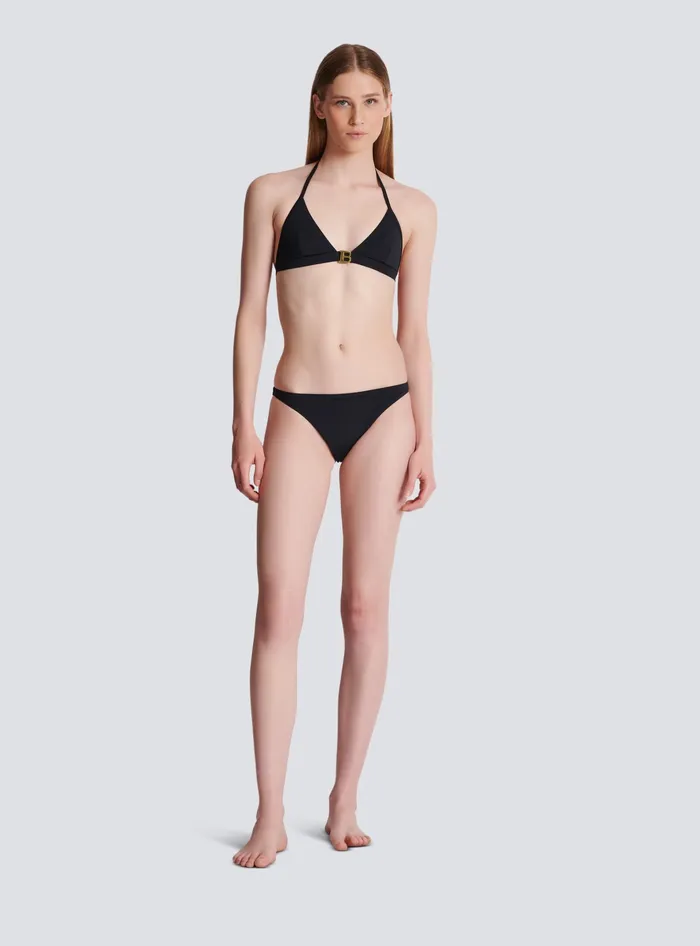 Balmain B Triangle Bikini Black Women Swimwear