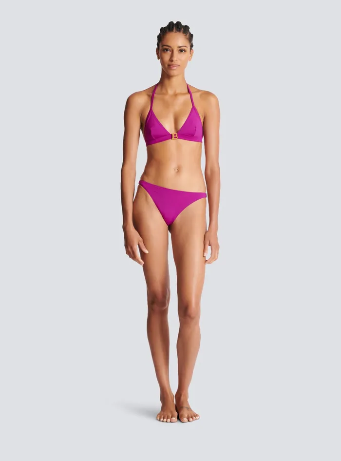 Balmain B Triangle Bikini Purple Women Swimwear