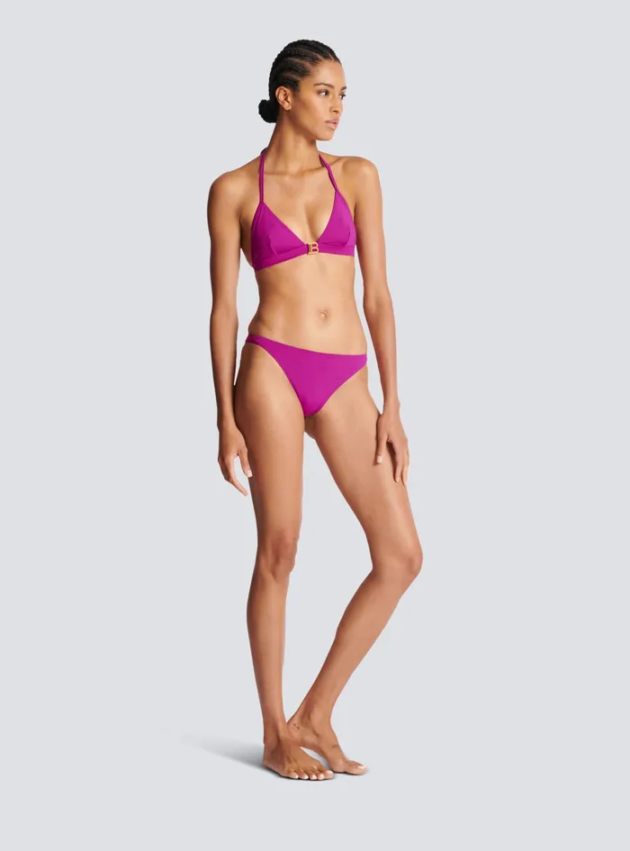 Balmain B Triangle Bikini Purple Women Swimwear