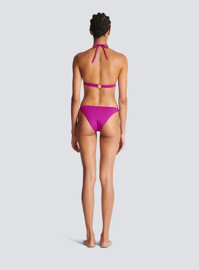 Balmain B Triangle Bikini Purple Women Swimwear