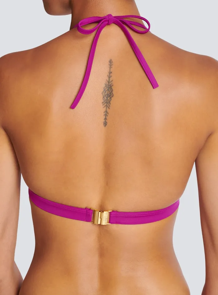 Balmain B Triangle Bikini Purple Women Swimwear