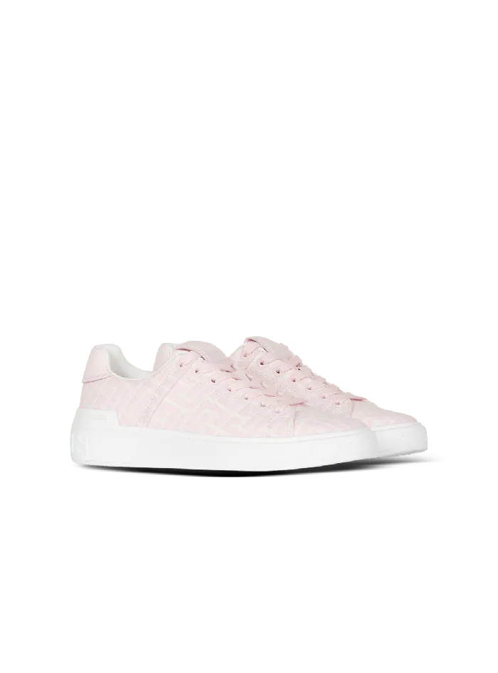Balmain Bicolor Jacquard BCourt Sneakers Pink Women Sneakers