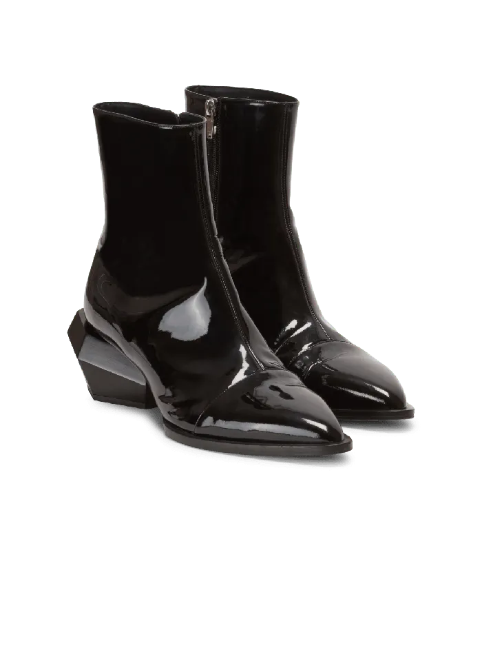 Balmain Billy Patent Leather Ankle Boots Black Men Boots And Rangers