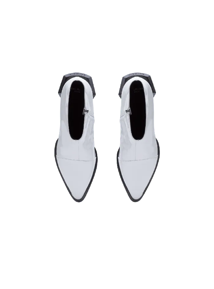 Balmain Billy Patent Leather Ankle Boots White Men Boots And Rangers
