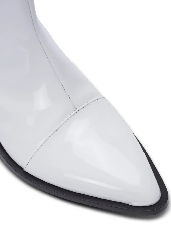 Balmain Billy Patent Leather Ankle Boots White Men Boots And Rangers