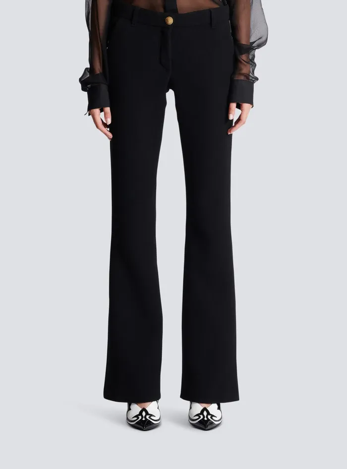 Balmain Bootcut Crepe Trousers Black Women Trousers And Shorts