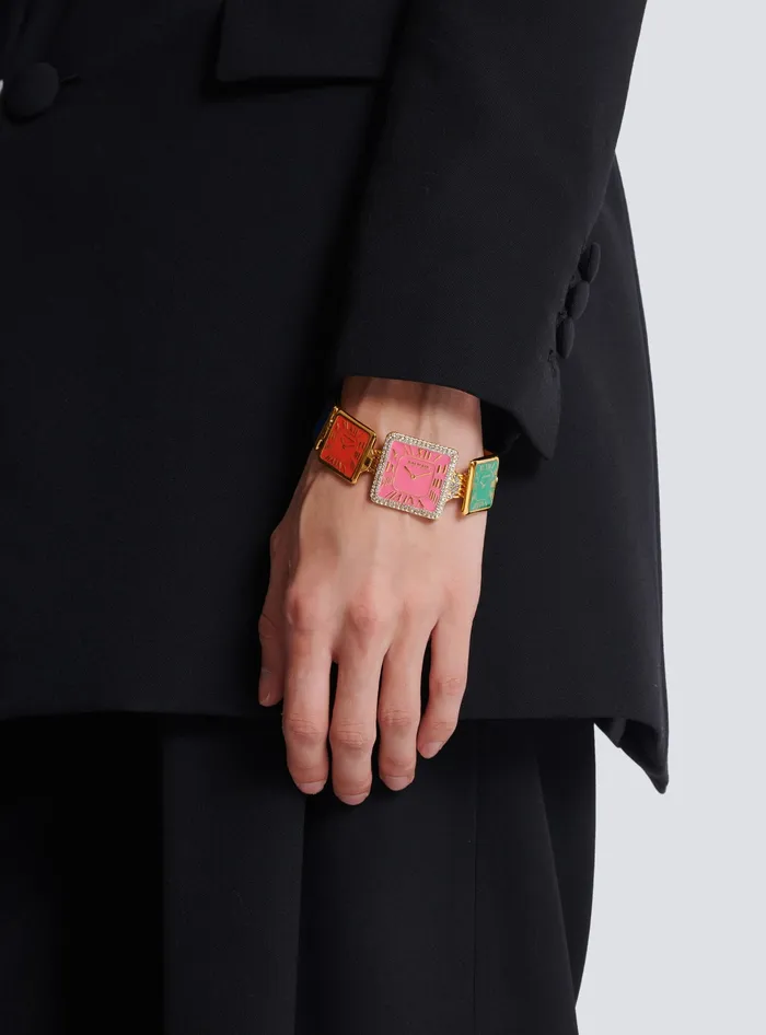 Balmain Bracelet With Fake Watch Faces Multicolor Men Fashion Jewelry