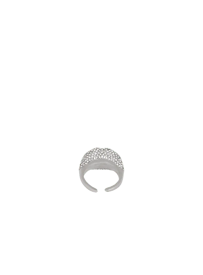 Balmain Brass And Crystal Kiss Ring Silver Men Fashion Jewelry