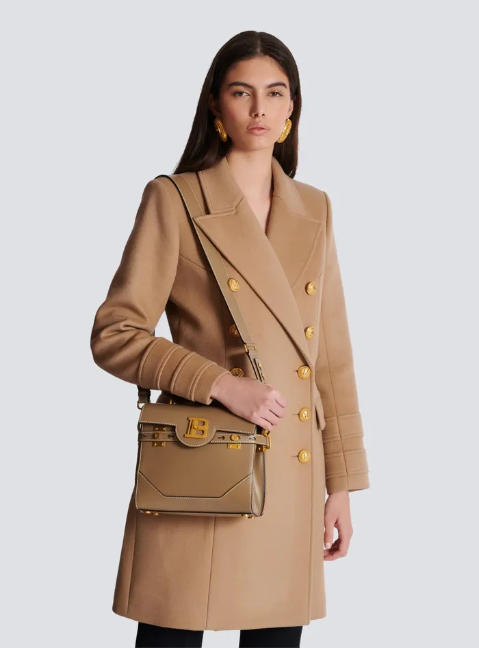 Balmain Calfskin BBuzz 23 Bag Brown Women Handbags