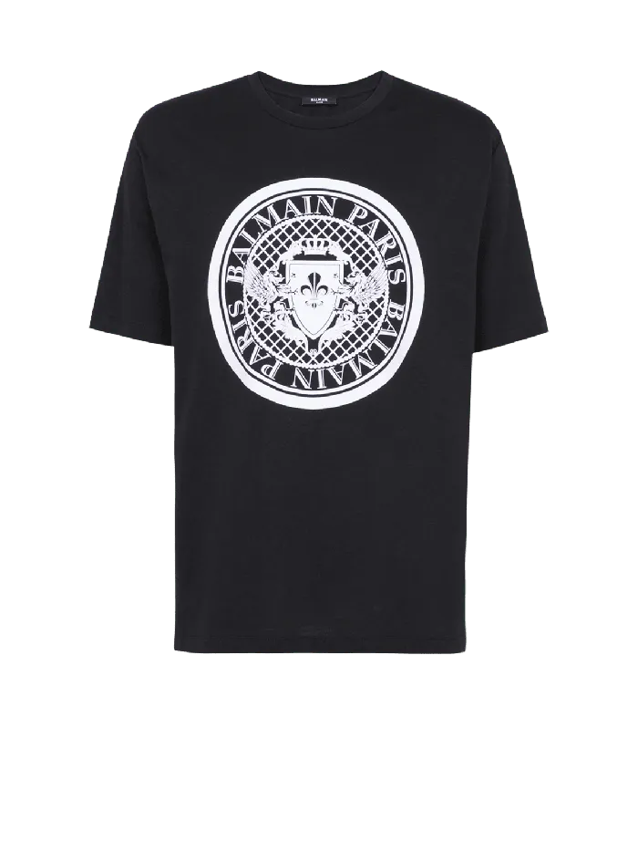 Balmain Coin Tshirt Black Men TShirts
