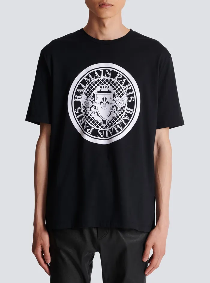 Balmain Coin Tshirt Black Men TShirts